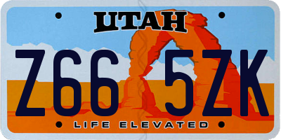 UT license plate Z665ZK