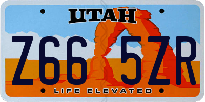 UT license plate Z665ZR