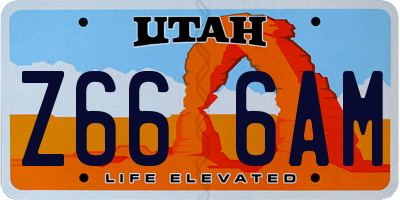 UT license plate Z666AM