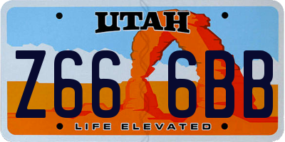 UT license plate Z666BB