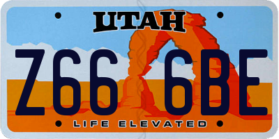 UT license plate Z666BE