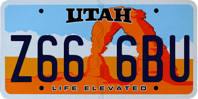 UT license plate Z666BU