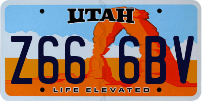 UT license plate Z666BV