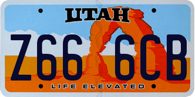UT license plate Z666CB