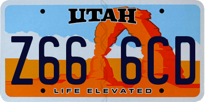 UT license plate Z666CD