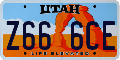UT license plate Z666CE