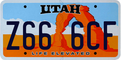UT license plate Z666CF