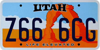 UT license plate Z666CG