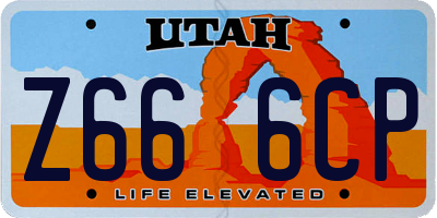UT license plate Z666CP