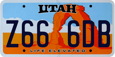 UT license plate Z666DB