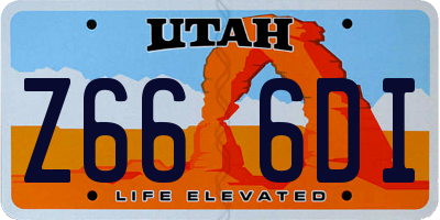 UT license plate Z666DI