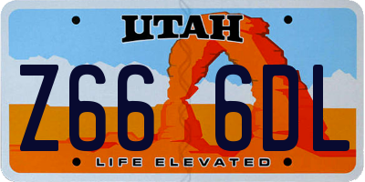 UT license plate Z666DL