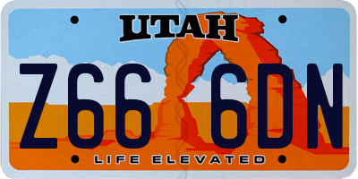 UT license plate Z666DN