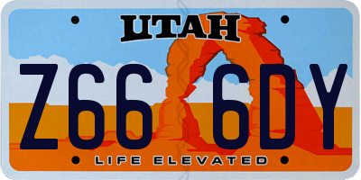UT license plate Z666DY