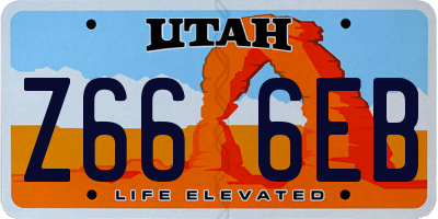 UT license plate Z666EB