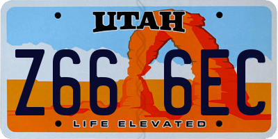 UT license plate Z666EC
