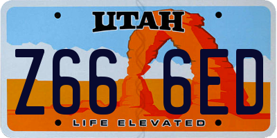 UT license plate Z666ED