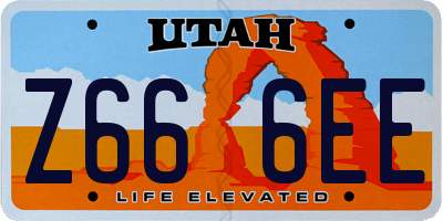 UT license plate Z666EE