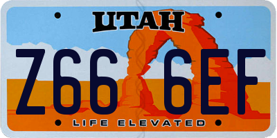 UT license plate Z666EF