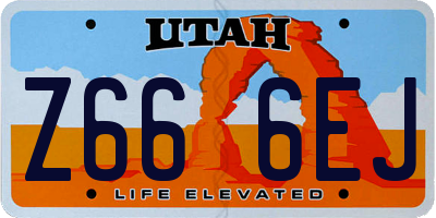 UT license plate Z666EJ