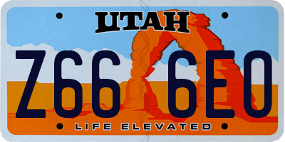 UT license plate Z666EO