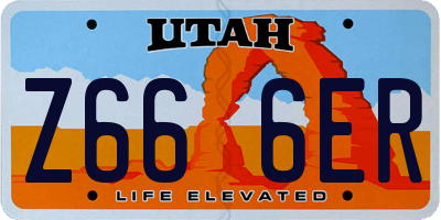 UT license plate Z666ER