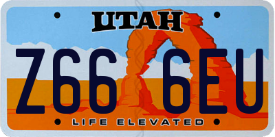 UT license plate Z666EU