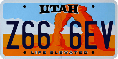 UT license plate Z666EV