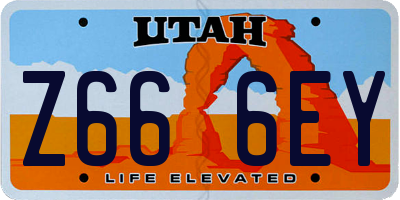 UT license plate Z666EY