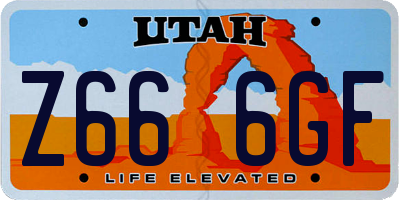 UT license plate Z666GF