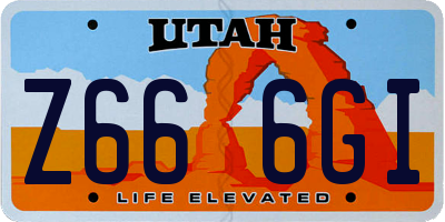 UT license plate Z666GI