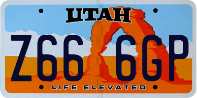 UT license plate Z666GP