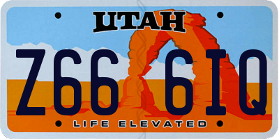 UT license plate Z666IQ
