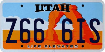 UT license plate Z666IS