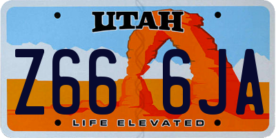 UT license plate Z666JA
