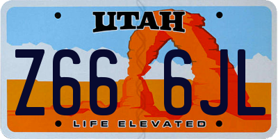 UT license plate Z666JL