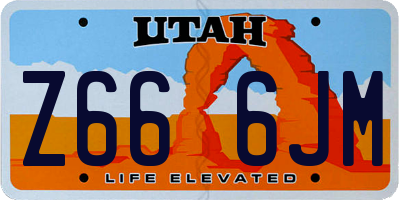 UT license plate Z666JM