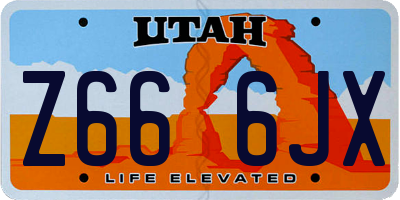 UT license plate Z666JX