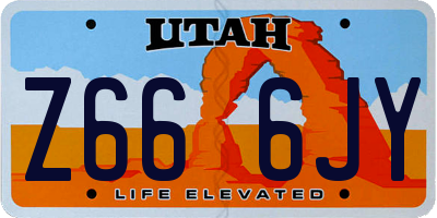 UT license plate Z666JY