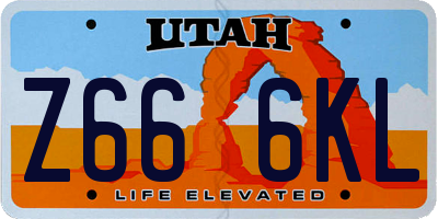 UT license plate Z666KL