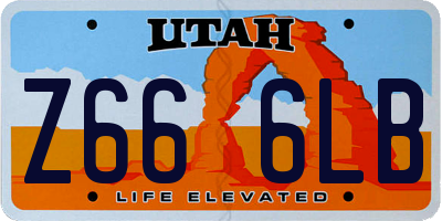 UT license plate Z666LB
