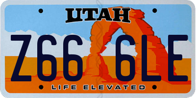 UT license plate Z666LE