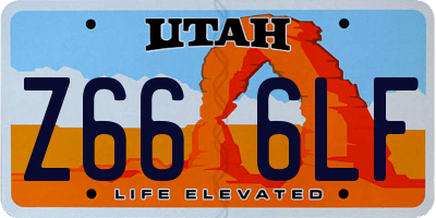 UT license plate Z666LF