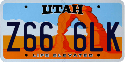 UT license plate Z666LK