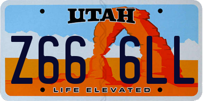 UT license plate Z666LL