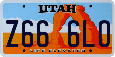 UT license plate Z666LO