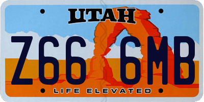 UT license plate Z666MB