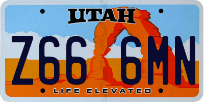 UT license plate Z666MN