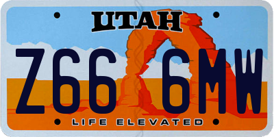 UT license plate Z666MW