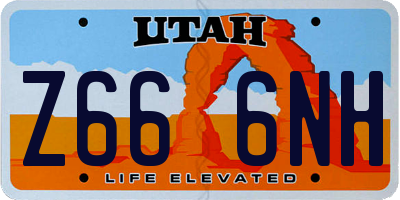 UT license plate Z666NH